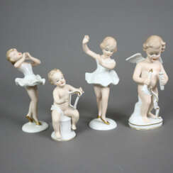 Vier Kinderfiguren - Wallendorf, 20. Jh., Porzella…