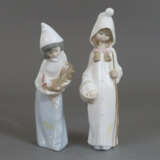 2 Krippenfiguren "Schäferin mit Huhn" und "Schäfer… - фото 1