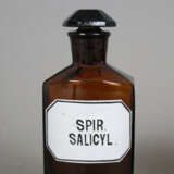 Drei alte Apothekergläser - braunes Glas, geschlif… - Foto 2