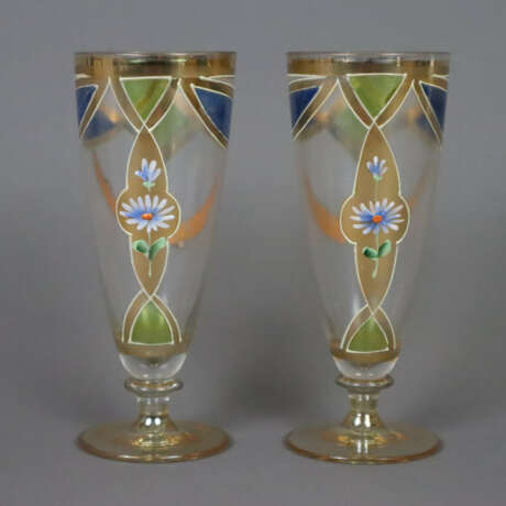 Ein Paar Gläser - Böhmen, teils eingefärbtes Glas,… - Foto 1