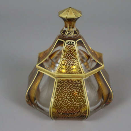 Deckeldose - Böhmen, Bleikristall, 8-fach facettie… - Foto 1