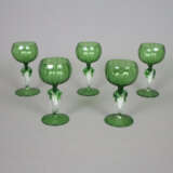 Satz von fünf filigranen Römergläsern - grünes Gla… - фото 2