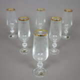 Sechs Sektflöten - 20. Jh., Bohemia Crystal, farbl… - Foto 1