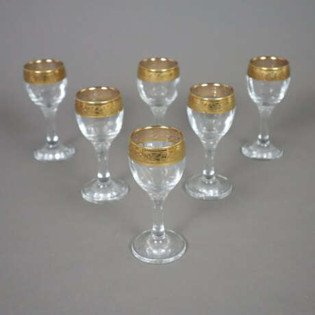 Sechs Likörgläser - 20. Jh., farbloses Glas, Mündu… - Foto 1 Sechs Likörgläser - 20. Jh., farbloses Glas, Mündu… - Foto 1