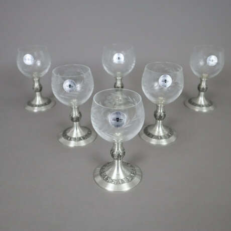 Sechs Weingläser - Zinn Becker, Stuttgart, Kuppa a… - Foto 1 Sechs Weingläser - Zinn Becker, Stuttgart, Kuppa a… - Foto 1