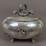 Biedermeier-Zuckerdose mit Knotengriff - Silber ge… - Foto 1