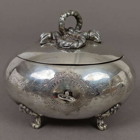 Biedermeier-Zuckerdose mit Knotengriff - Silber ge… - Foto 1 Biedermeier-Zuckerdose mit Knotengriff - Silber ge… - Foto 1