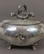 Silverware. Biedermeier-Zuckerdose mit Knotengriff - Silber ge…