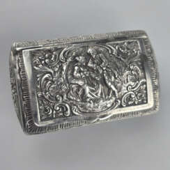 Zierdose - Silber (geprüft), innen vergoldet, läng…