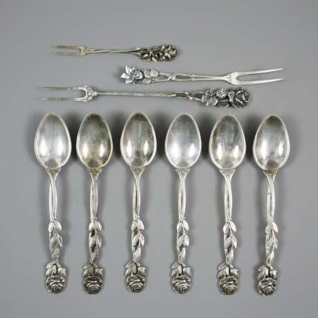 Sechs Kaffeelöffel und drei Spießgabeln - deutsch,… - Foto 1 Sechs Kaffeelöffel und drei Spießgabeln - deutsch,… - Foto 1