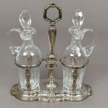 Essig-Öl-Menage - Silbergestell 835/000, geglieder… - Foto 1 Essig-Öl-Menage - Silbergestell 835/000, geglieder… - Foto 1