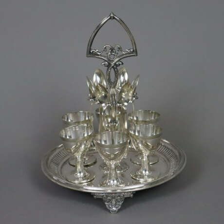 Eierbecherset für 6 Personen - Metall versilbert, … - photo 1 Eierbecherset für 6 Personen - Metall versilbert, … - photo 1