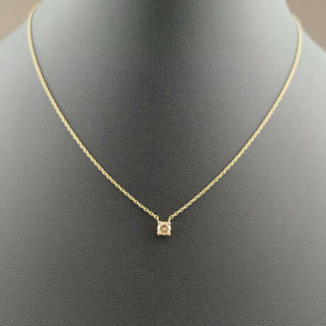 18K-Diamantanhänger an zarter Kette - Gelbgold 750… - photo 1 18K-Diamantanhänger an zarter Kette - Gelbgold 750… - photo 1