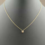 18K-Diamantanhänger an zarter Kette - Gelbgold 750… - photo 1