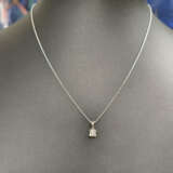 18K-Diamantanhänger an zarter Kette - Weißgold 750… - фото 1