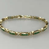 Goldarmband mit Smaragden und Diamanten - Gelbgold… - фото 1