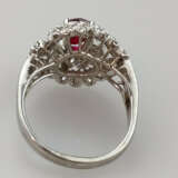 Prunkvoller Rubinring mit Diamanten - Weißgold 585… - фото 2
