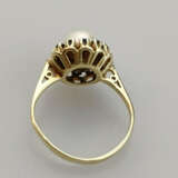 Perlring mit Saphiren- Gelbgold 585/000 (14 K), ge… - Foto 2