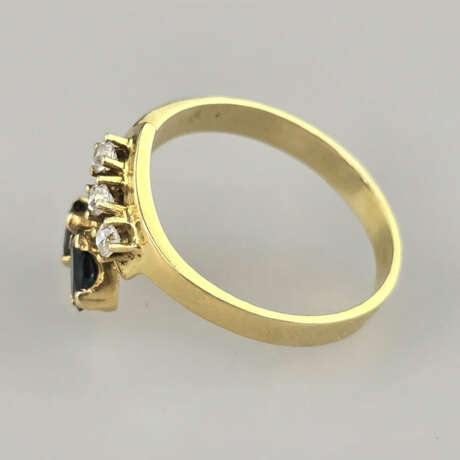 Saphirring mit Diamanten - Gelbgold 585/000 (14K),… - Foto 2 Saphirring mit Diamanten - Gelbgold 585/000 (14K),… - Foto 2