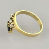 Saphirring mit Diamanten - Gelbgold 585/000 (14K),… - Foto 2