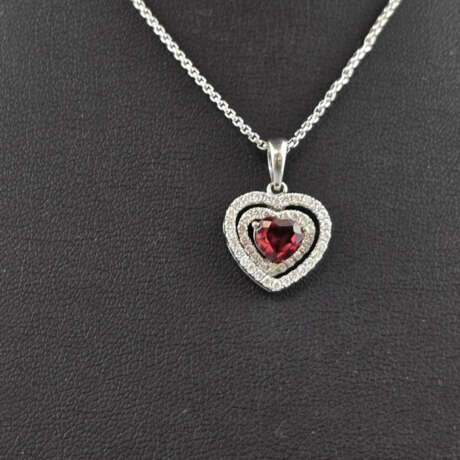 Diamant-Herzanhänger mit Kette - Anhänger Weißgold… - photo 2 Diamant-Herzanhänger mit Kette - Anhänger Weißgold… - photo 2