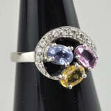 Farbenfroher Saphirring - Weißgold 750/000 (18 K),… - photo 1