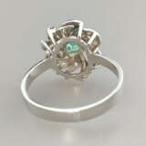 Smaragdring mit Diamanten - Weißgold 585/000 (14 K… - фото 2