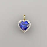 Tansanit-Brillant-Herzanhänger - 585/000 Gelbgold … - фото 1