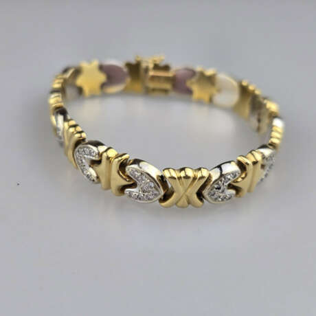 18K-Gliederarmband mit Diamanten - Gelb-/ Weißgold… - photo 1