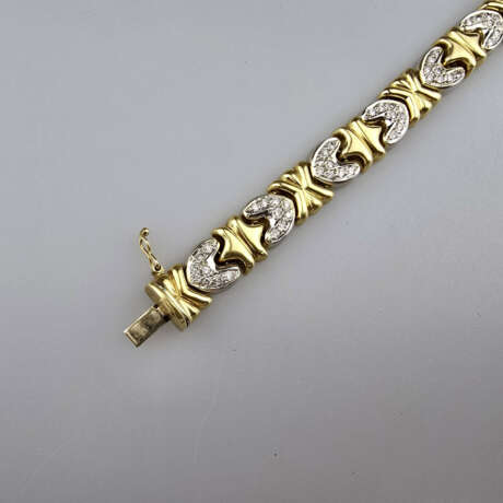 18K-Gliederarmband mit Diamanten - Gelb-/ Weißgold… - photo 2