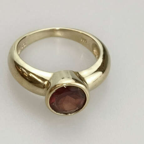 Granatring - Gelbgold 585/000 (14 K), gestempelt, … - фото 1