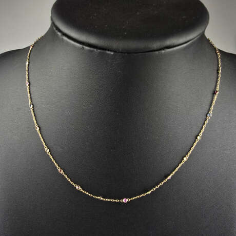 Filigrane 18K-Goldkette mit bunten Saphiren - Gelb… - фото 1 Filigrane 18K-Goldkette mit bunten Saphiren - Gelb… - фото 1