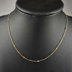 Filigrane 18K-Goldkette mit bunten Saphiren - Gelb…