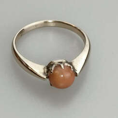 Goldring mit Koralle - Roségold 585/000 (14K), röt…