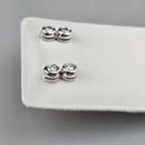Paar 18K-Ohrstecker mit Diamanten - Weißgold 750/0… - photo 2