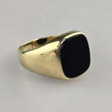 14K-Onyxring - Gelbgold 585/000 (14K), gestempelt,… - фото 2