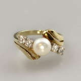 14K-Diamantring - Gelbgold 585/000 (14K), gezackte… - фото 1