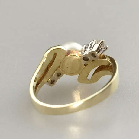 14K-Diamantring - Gelbgold 585/000 (14K), gezackte… - фото 2