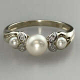 Perlring - Gelbgold 585/000 (14K), Ringkopf mit ve… - photo 1