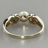 Perlring - Gelbgold 585/000 (14K), Ringkopf mit ve… - photo 2