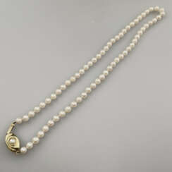 Perlenkette mit Goldverschluss - Zuchtperlenkette …