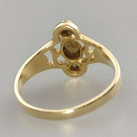 Goldring mit Diamantbesatz - Gelbgold 750/000 (18K… - photo 2