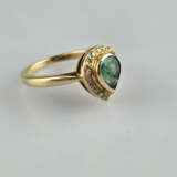 Smaragdring mit Diamanten - Gelbgold 585/000 (14K)… - фото 1