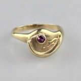 Goldring mit Rubin - Gelbgold 585/000 (14K), geste… - photo 2