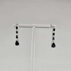 Ein Paar Saphir-/Diamant-Ohrhänger - Weißgold 585/…