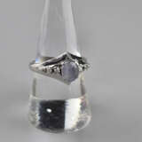 Sternsaphirring mit Diamanten - Weißgold 750/000, … - photo 1