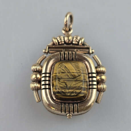 Medaillonanhänger - Metall vergoldet, randverziert… - photo 1 Medaillonanhänger - Metall vergoldet, randverziert… - photo 1