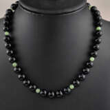 Jade-/Onyxkette - 40 Onyxkugeln von ca. 9 mm- Dm. … - photo 1