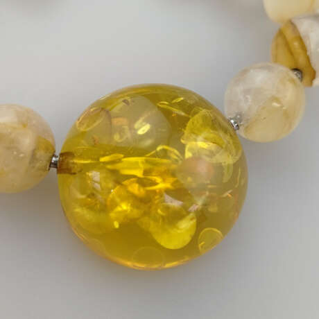 Schweres Collier - 23 fein polierte Kugeln aus Nat… - photo 2 Schweres Collier - 23 fein polierte Kugeln aus Nat… - photo 2