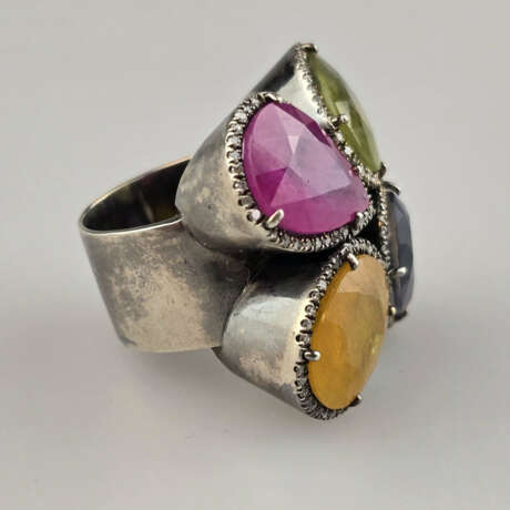 Silberring mit farbenfrohem Besatz - Sterling Silb… - фото 2 Silberring mit farbenfrohem Besatz - Sterling Silb… - фото 2